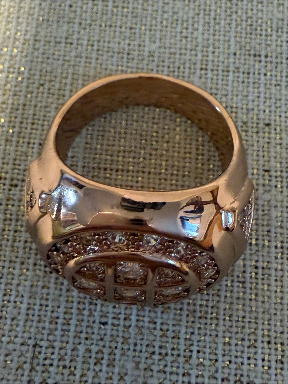 Rose Gold Cubic Zirconia Cluster Ring - Men’s Jewelry Size 8.5 - Picture 5 of 7